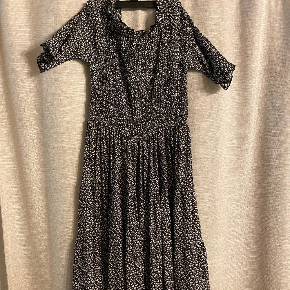 Black and White MIDI A-Line Dress